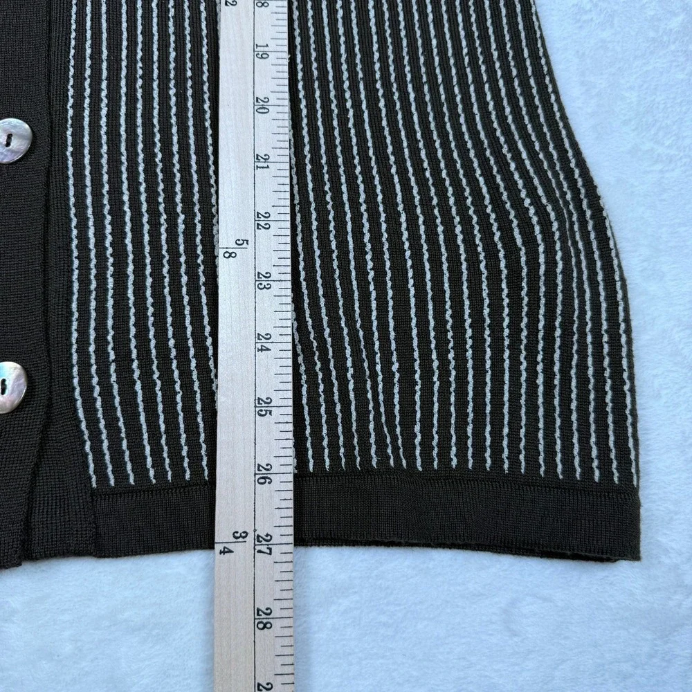 VTG deadstock Charly Studio Donna Knit Vest Brown Pinstripe Italy *Flaw‎